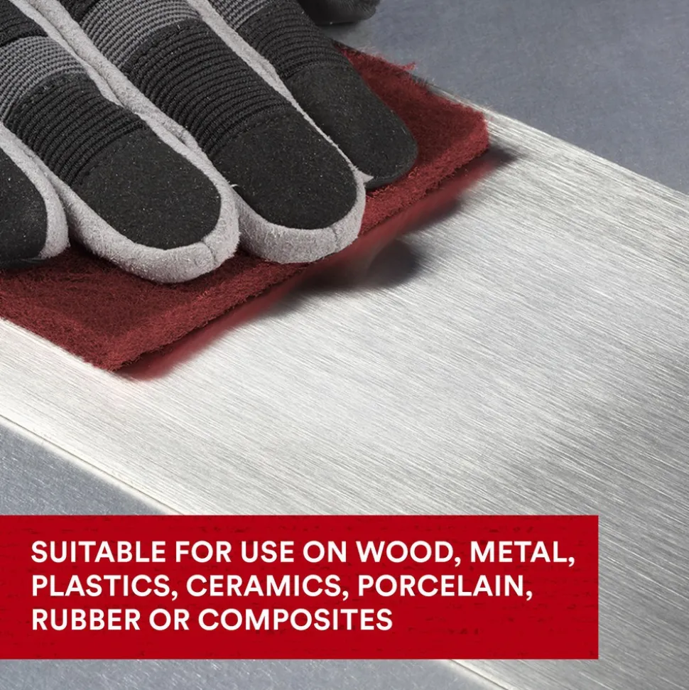Hand Sanding Pad: Non-Woven, Aluminum Oxide, Very Fine Grade, Maroon