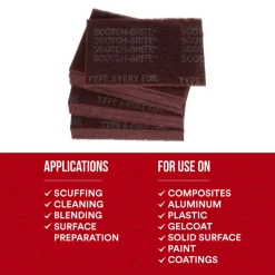 Hand Sanding Pad: Non-Woven, Aluminum Oxide, Very Fine Grade, Maroon