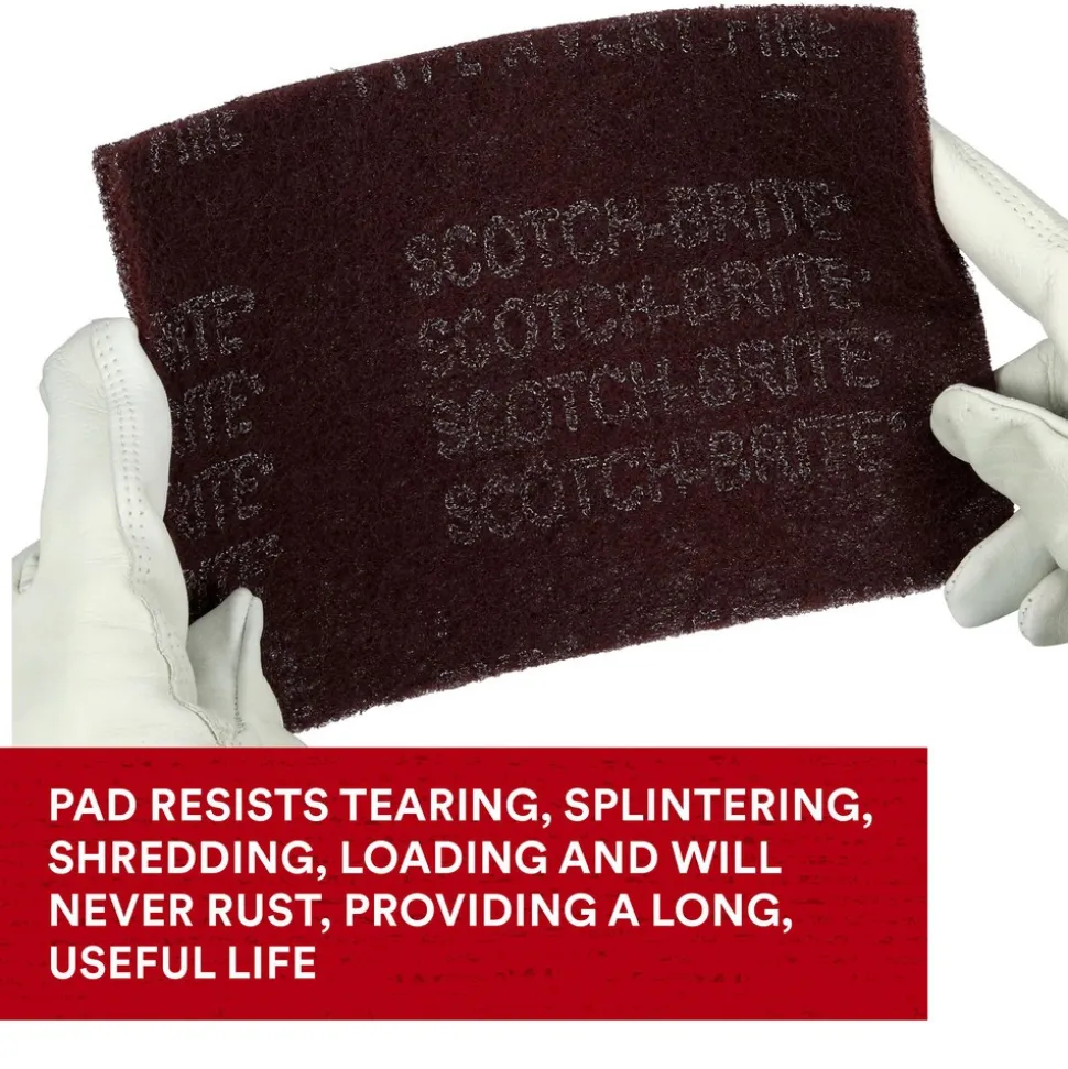 Hand Sanding Pad: Non-Woven, Aluminum Oxide, Very Fine Grade, Maroon
