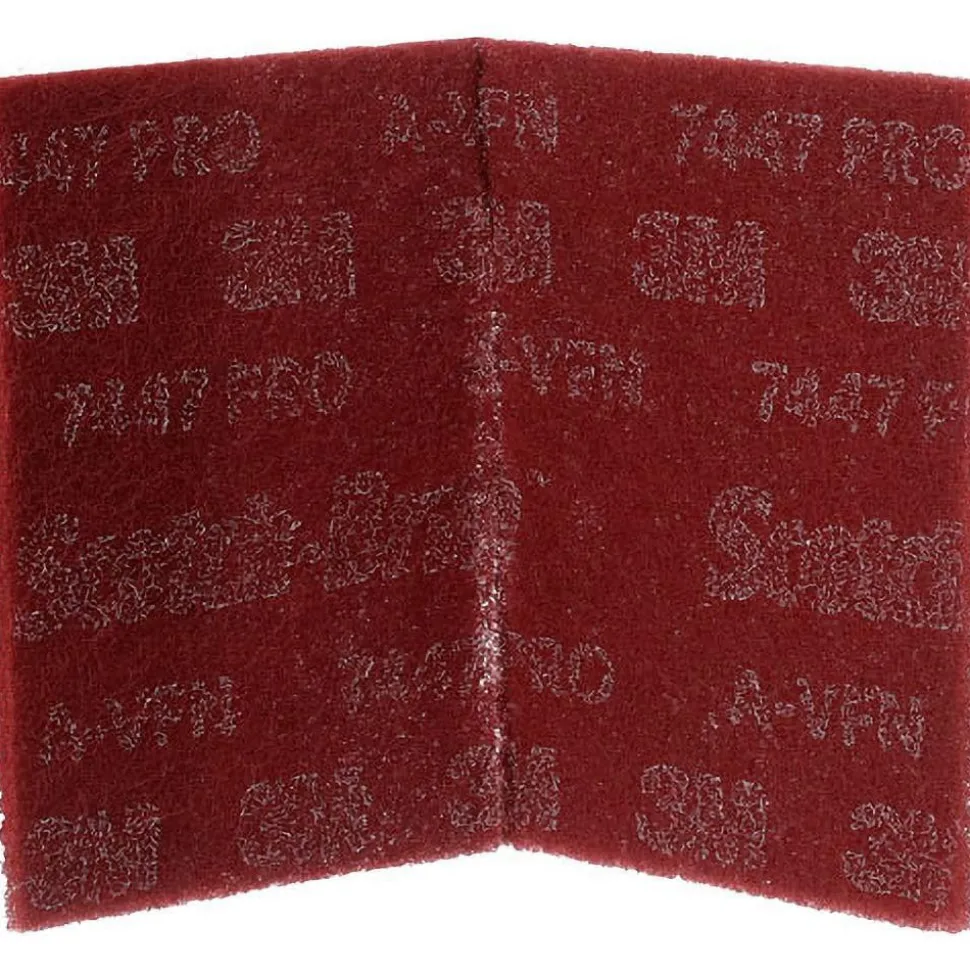Hand Sanding Pad: Non-Woven, Aluminum Oxide, Very Fine Grade, Maroon