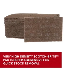 Hand Sanding Pad: Non-Woven, Aluminum Oxide, Coarse Grade, Tan