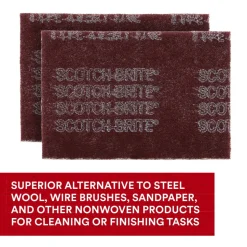 Hand Sanding Pad: Non-Woven, Aluminum Oxide, Very Fine Grade, Maroon