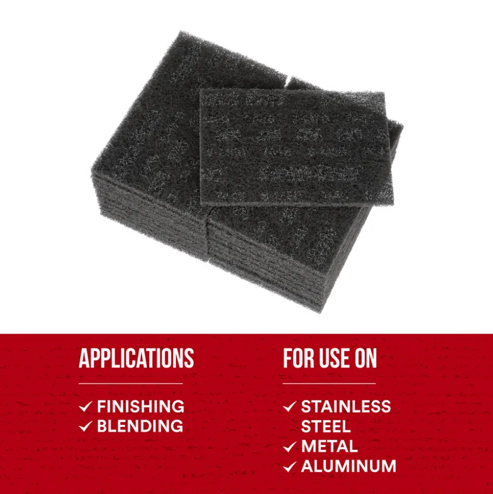 Hand Sanding Pad: Non-Woven, Silicon Carbide, Medium Grade, Gray
