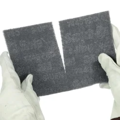 Hand Sanding Pad: Non-Woven, Silicon Carbide, Super Fine Grade, Gray