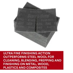 Hand Sanding Pad: Non-Woven, Silicon Carbide, Super Fine Grade, Gray
