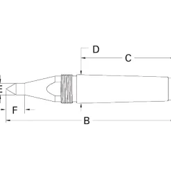 1.231" Head Dia, Hardened Steel Long Point Solid Dead Center