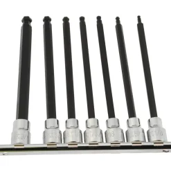 Hex Bit Socket Set: 3/8" Drive, 7 Pc, 1/8 to 3/8" Hex
