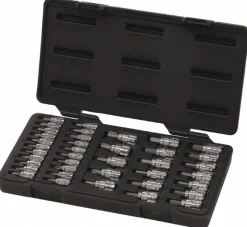 Hex Bit Socket Set: 1/4 & 3/8" Drive, 39 Pc, 1/16 to 3/8" Hex