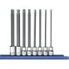 Hex Bit Socket Set: 3/8" Drive, 8 Pc, 3 to 10 mm Hex