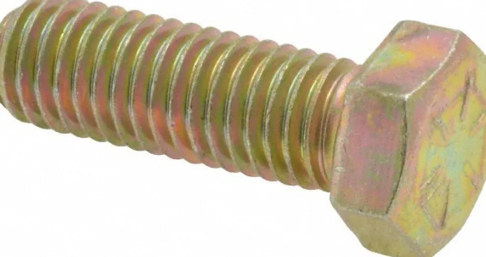 Hex Head Cap Screw: 1/2-13, 1-1/2" Length Under Head, Grade 8 Steel, Yellow Zinc Dichromate Finish
