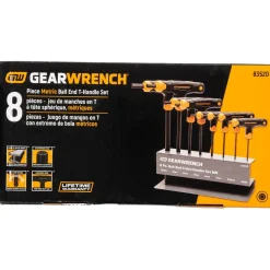 Hex Key Sets: Tool Type: Hex; Handle Type: T-Handle; Measurement Type: Metric