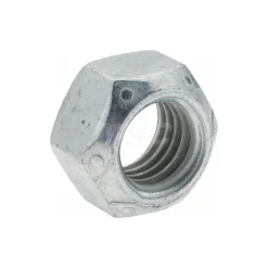 Hex Lock Nut: Distorted Thread Lock, 5/8-11, Grade C Steel, Zinc & Waxed Finish