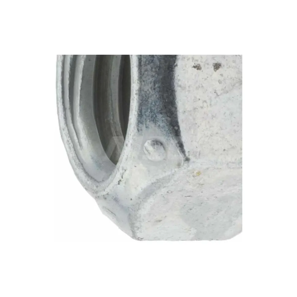 Hex Lock Nut: Distorted Thread Lock, 5/8-11, Grade C Steel, Zinc & Waxed Finish