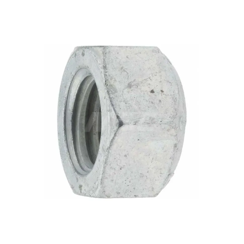 Hex Lock Nut: Distorted Thread Lock, 5/8-11, Grade C Steel, Zinc & Waxed Finish