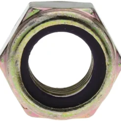 Hex Lock Nut: Insert Lock, Nylon Insert, 5/8-11, Grade 8 Steel, Yellow Zinc Dichromate Finish