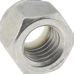 Hex Lock Nut: Insert Lock, Nylon Insert, 1/2-13, Grade 18-8 Stainless Steel