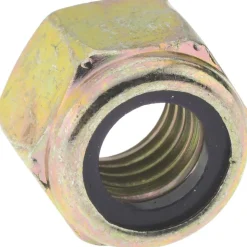 Hex Lock Nut: Insert Lock, Nylon Insert, 1/2-13, Grade 8 Steel, Yellow Zinc Dichromate Finish