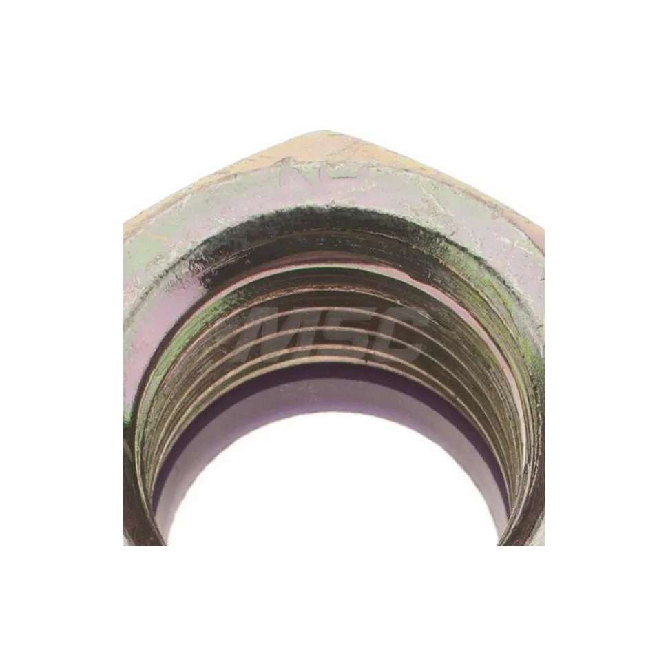 Hex Lock Nut: Insert Lock, Nylon Insert, 3/4-10, Grade 8 Steel, Yellow Zinc Finish