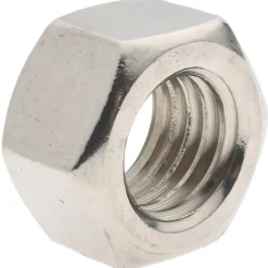 Hex Nut: 5/8-11, Grade 18-8 Stainless Steel, Bright/Uncoated Finish