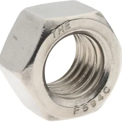 Hex Nut: 5/8-11, Grade 18-8 Stainless Steel, Bright/Uncoated Finish