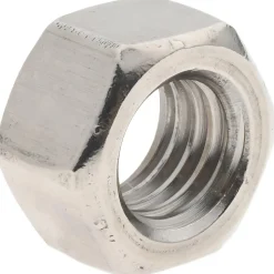 Hex Nut: 1/2-13, Grade 18-8 Stainless Steel, Bright/Uncoated Finish