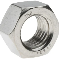 Hex Nut: 3/4-10, Grade 18-8 Stainless Steel, Bright/Uncoated Finish