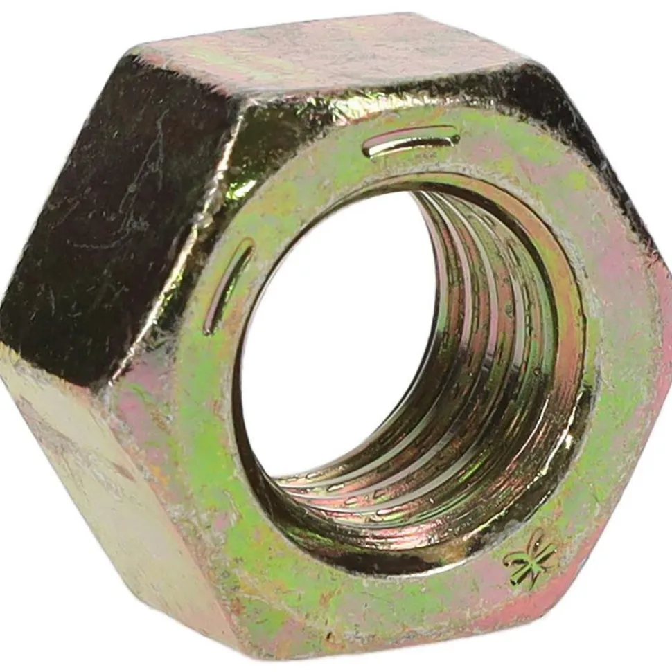 Hex Nut: 5/8-11, Grade 8 Steel, Yellow Zinc Dichromate Finish