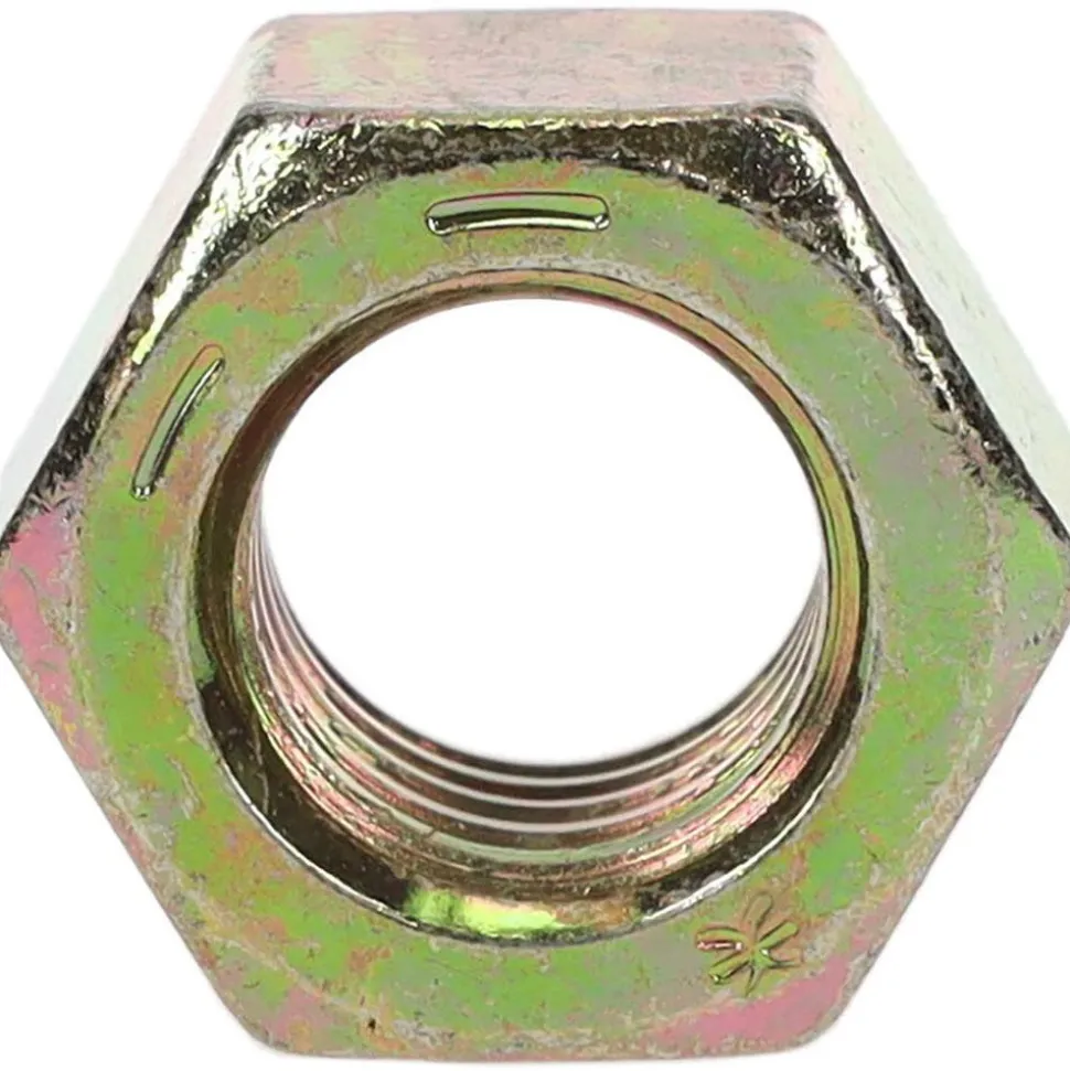 Hex Nut: 5/8-11, Grade 8 Steel, Yellow Zinc Dichromate Finish