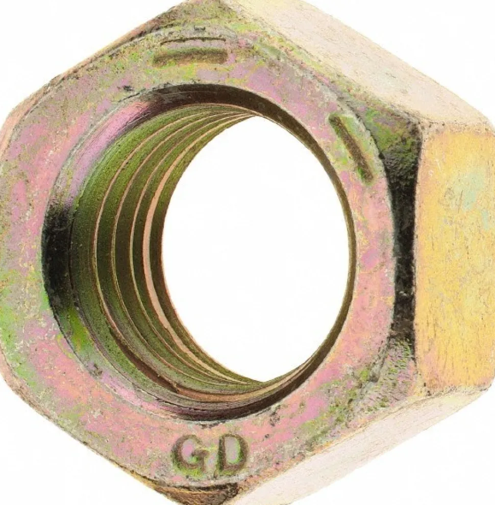 Hex Nut: 3/4-10, Grade 8 Steel, Yellow Zinc Dichromate Finish