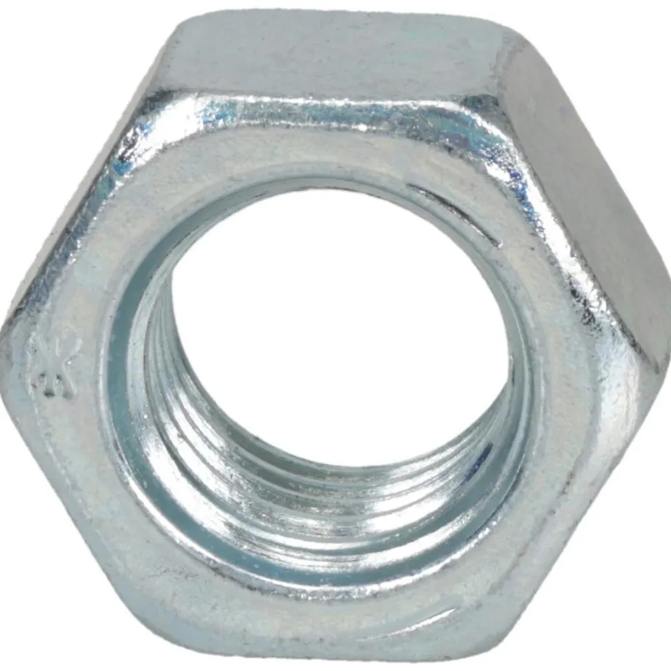 Hex Nut: 3/4-10, Grade 5 Steel, Zinc Finish
