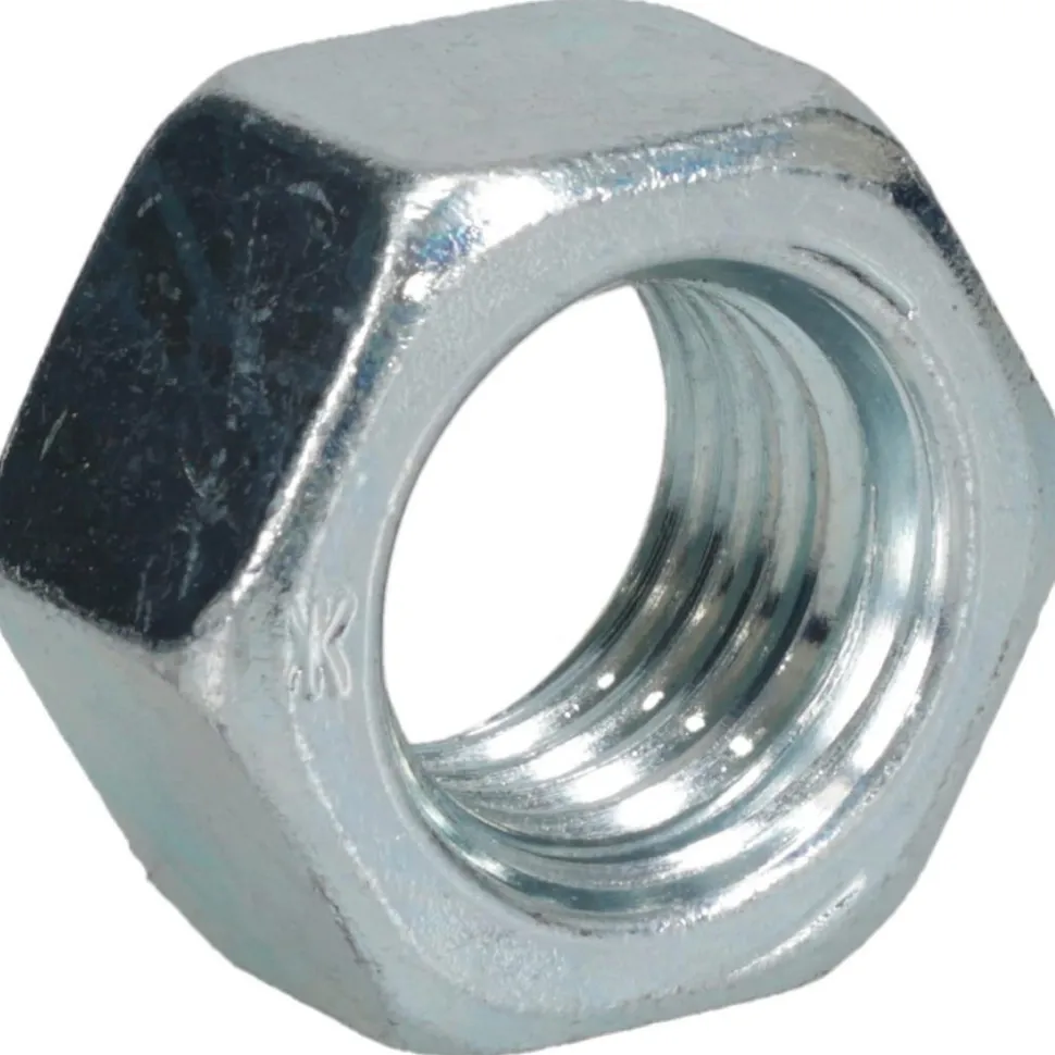 Hex Nut: 3/4-10, Grade 5 Steel, Zinc Finish