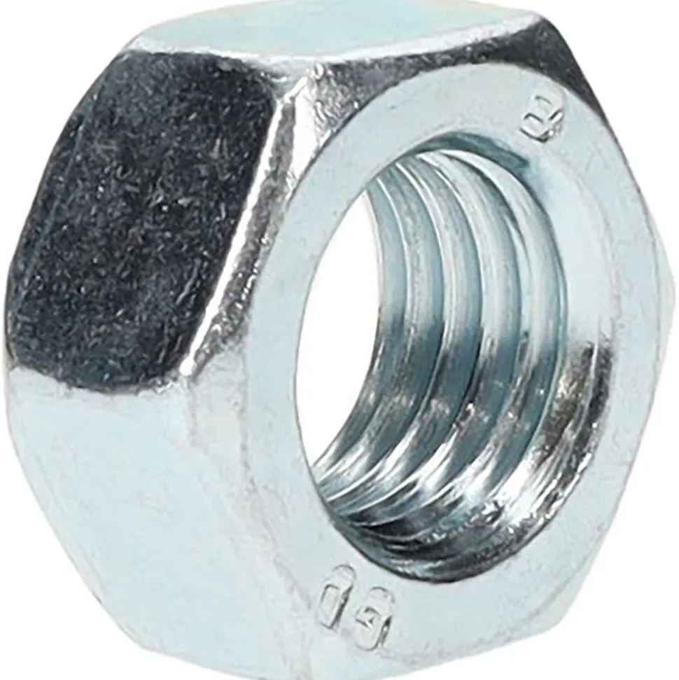 Hex Nut: M16x2, Grade Class 8 Steel, Zinc Finish