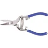 High Leverage Spring Action Snip: 6-9/16" OAL, 1-1/4" Cut Length, Serrated Blade, Hot Forged Steel, Nickel-Plated Carbon Chrome, Rubber Handles