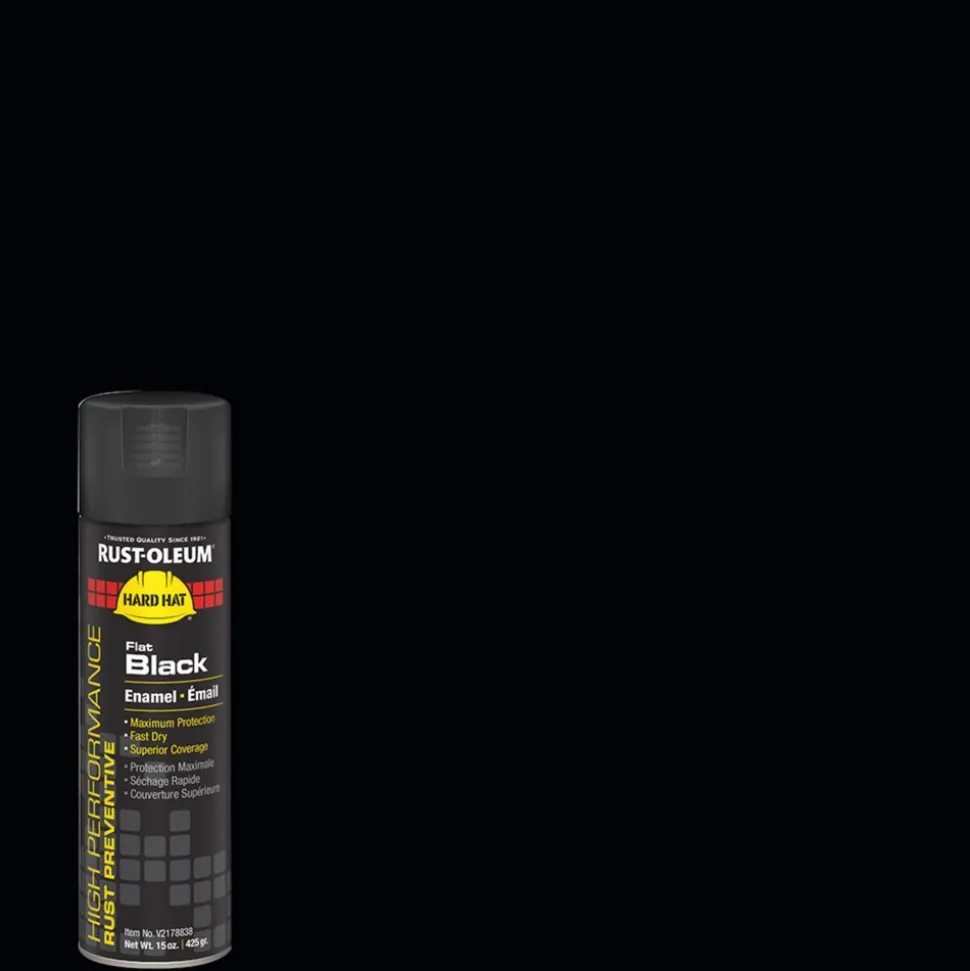 High Performance V2100 Enamel Spray Paint, Black, Flat, 15 oz