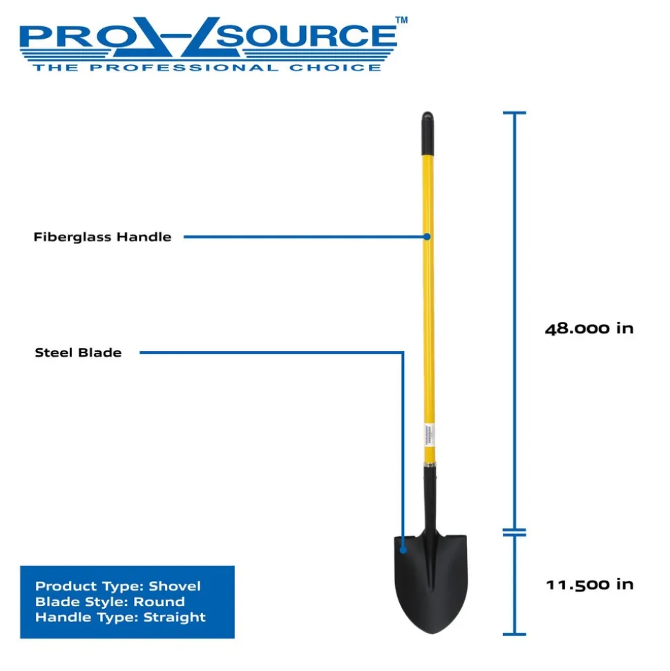 11-1/2" High, Round Steel Shovel