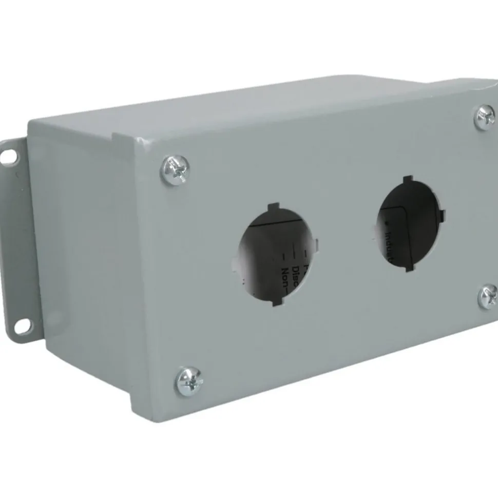 2 Hole, 1.203" Hole Dia, Steel Pushbutton Switch Enclosure