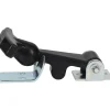 Hood Door Latch: 2-13/32" OAW, 1-1/8" OAH, Rubber & Steel, Zinc-Plated