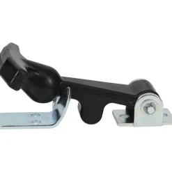 Hood Door Latch: 2-13/32" OAW, 1-1/8" OAH, Rubber & Steel, Zinc-Plated