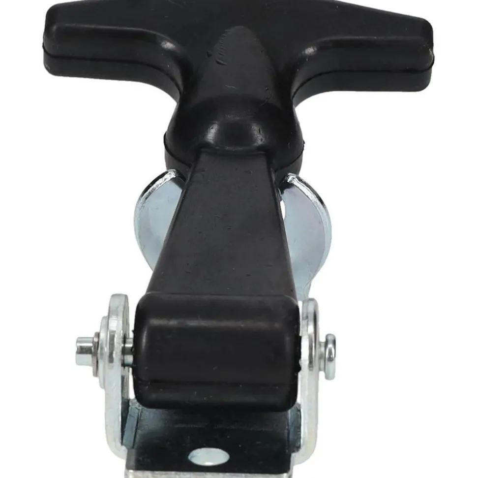 Hood Door Latch: 2-13/32" OAW, 1-1/8" OAH, Rubber & Steel, Zinc-Plated