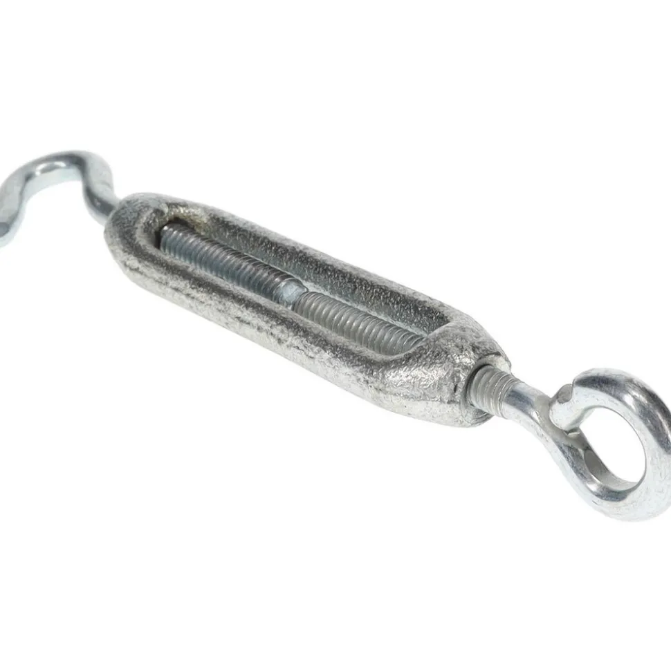 68 (Hook) & 74 (Eye) Lb Load Limit, 1/4" Thread Dia, 2-1/4" Take Up, Malleable Iron Hook & Eye Turnbuckle
