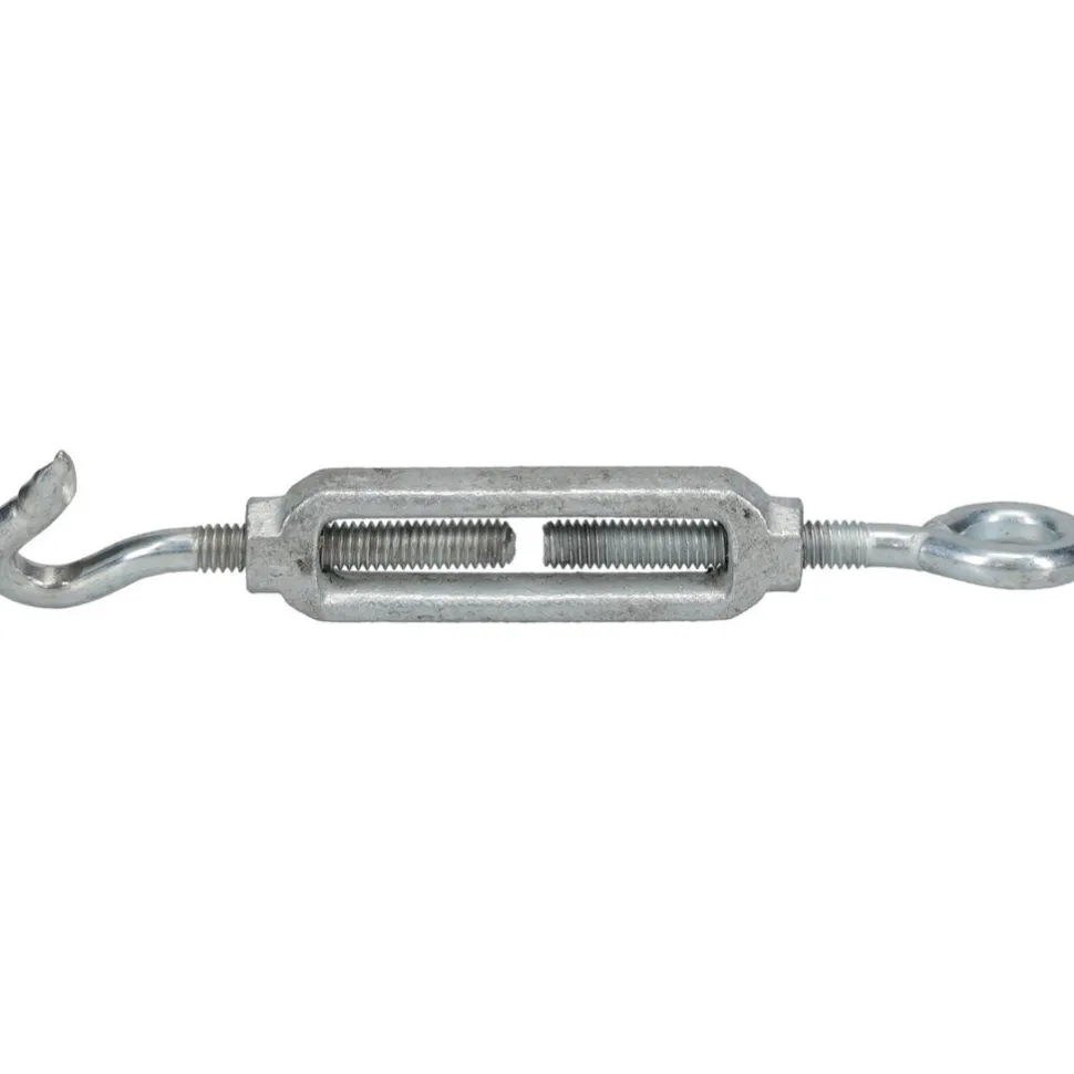 112 (Hook) & 96 (Eye) Lb Load Limit, 5/16" Thread Dia, 2-9/16" Take Up, Malleable Iron Hook & Eye Turnbuckle