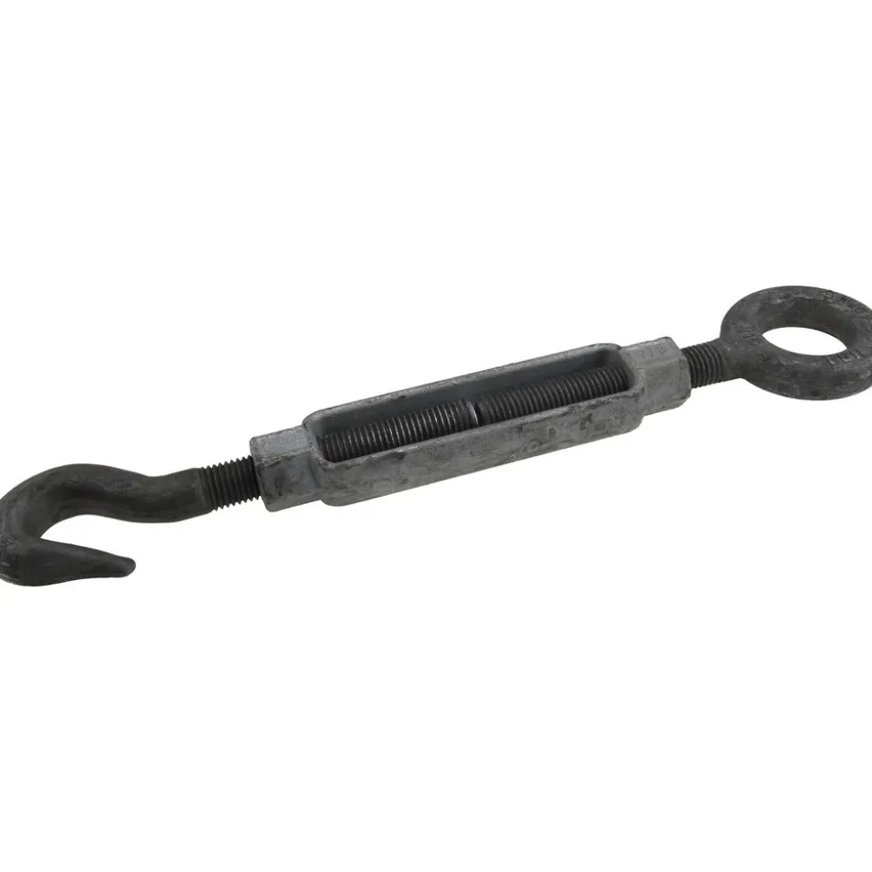 3,200 (Hook) & 7,200 (Eye) Lb Load Limit, 7/8" Thread Dia, 6" Take Up, Steel Hook & Eye Turnbuckle