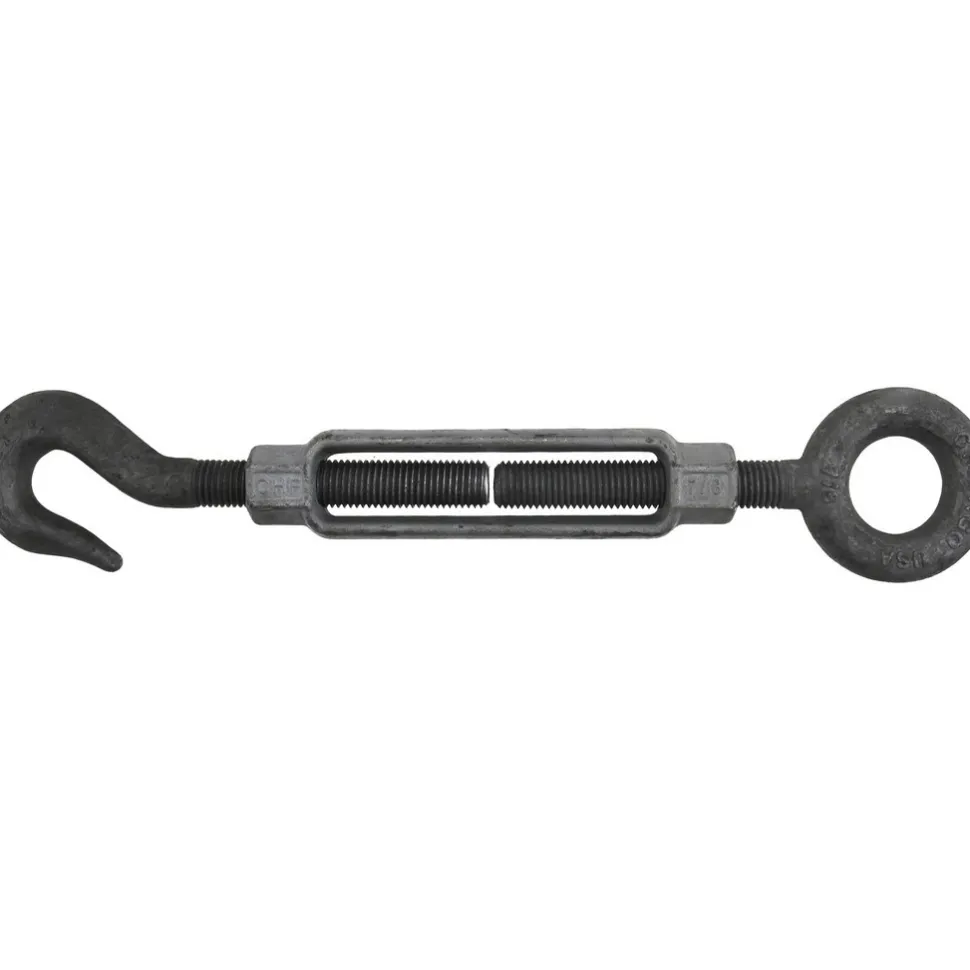 3,200 (Hook) & 7,200 (Eye) Lb Load Limit, 7/8" Thread Dia, 6" Take Up, Steel Hook & Eye Turnbuckle