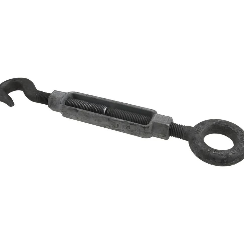 3,200 (Hook) & 7,200 (Eye) Lb Load Limit, 7/8" Thread Dia, 6" Take Up, Steel Hook & Eye Turnbuckle