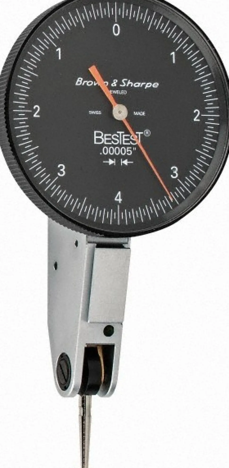 Horizontal Dial Test Indicator: 0.0080" Max, 0-4-0 Dial Reading