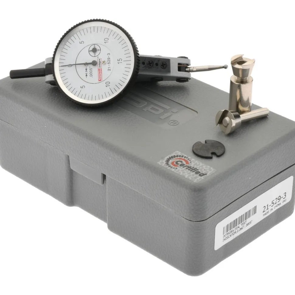 Horizontal Dial Test Indicator: 0.0600" Max, 0-15-0 Dial Reading, 0.0008" Accuracy