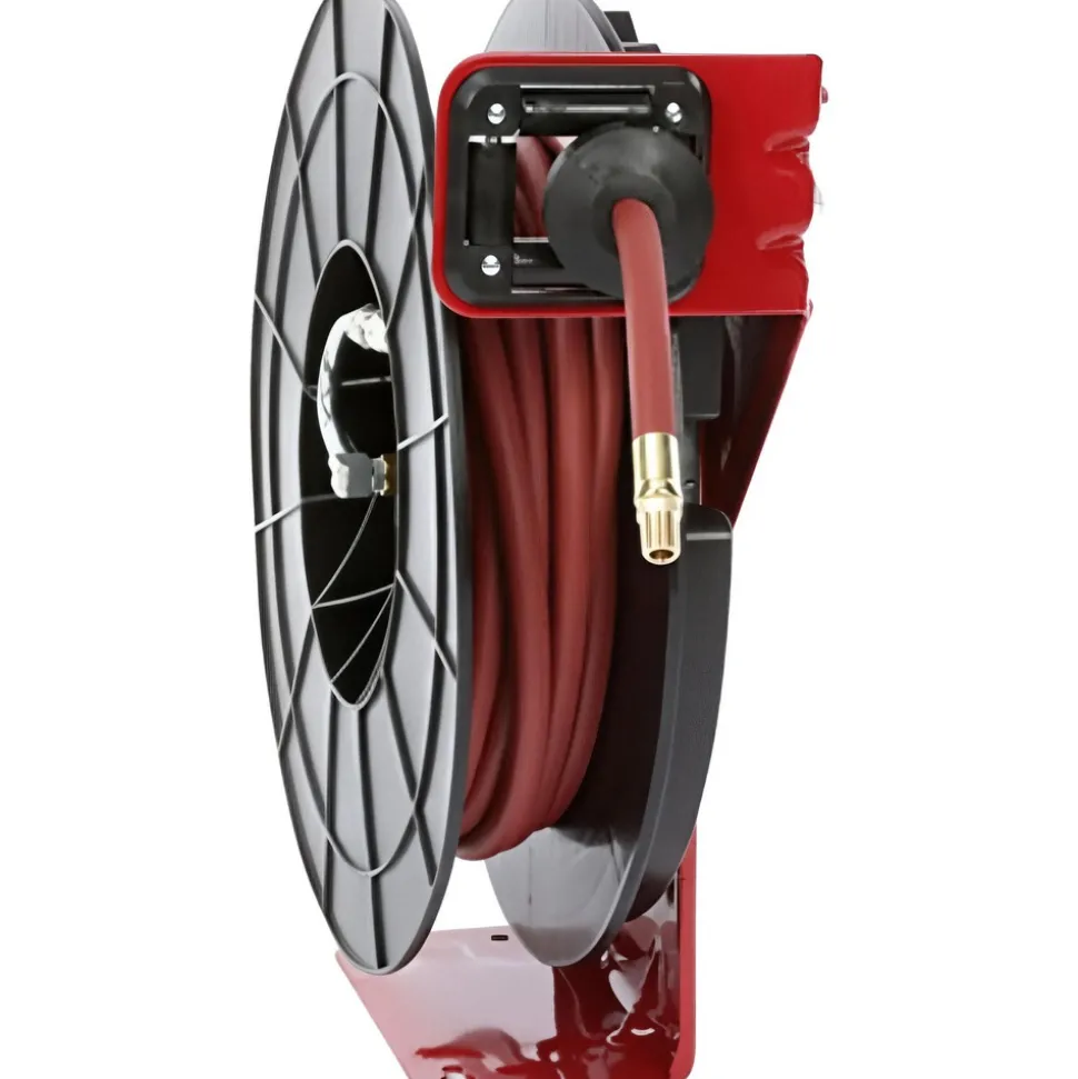 Hose Reel with Hose: 3/8" ID Hose x 50', Spring Retractable