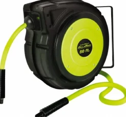Hose Reel with Hose: 3/8" ID Hose x 50', Spring Retractable