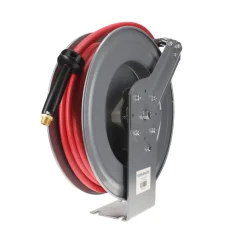 Hose Reel with Hose: 1/2" ID Hose x 50', Spring Retractable