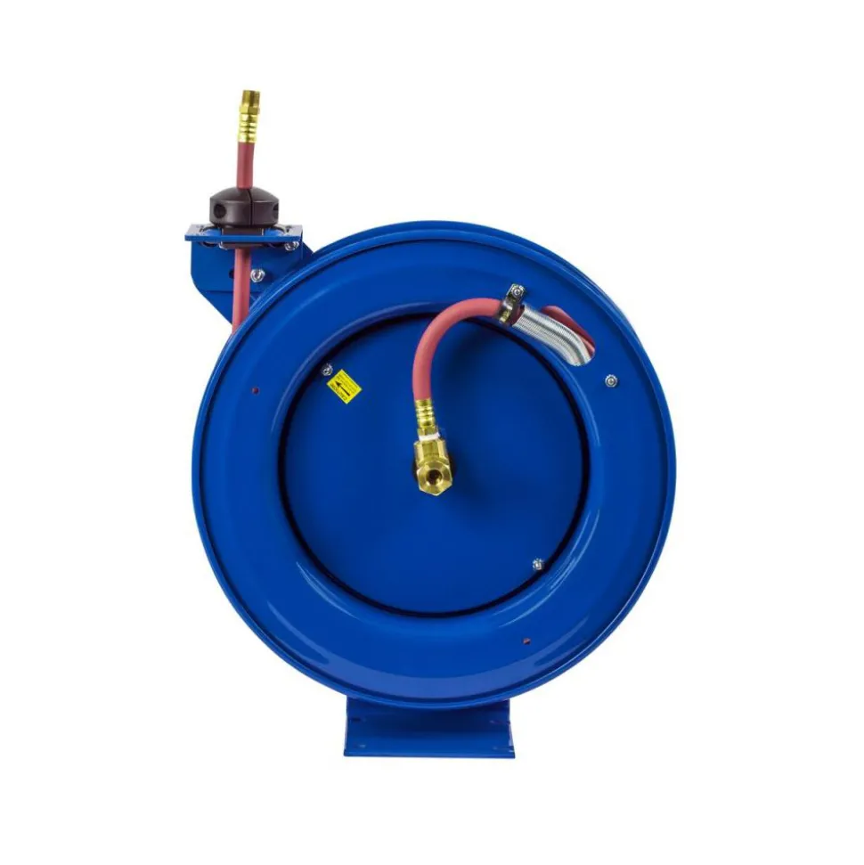 Hose Reel with Hose: 3/8" ID Hose x 50', Spring Retractable